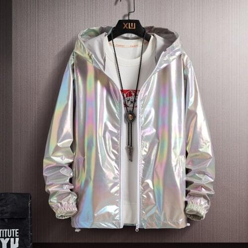 Mens Summer Windbreaker Shinny Jacket Loose Plus Size 7XL Jacket Women Thin Coat Casual Basic Hoodie Jacket Tops Beachwear Men