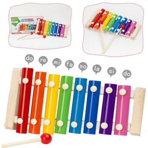 Music Instrument Toy 8 Scales Xylophone Baby Montessori Musical Wooden Toys For Children Kids Learning Educational Game Toy Gift