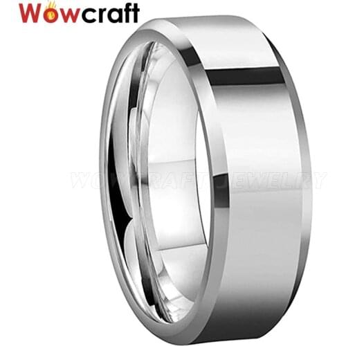 6mm 8mm Mens Womens Original Tungsten Carbide Rings Polished Shiny Beveled Edges Comfor Fit Wedding Bands