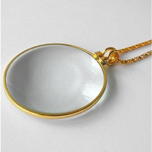 Necklace Jewelry 6x Magnifier Reading Newspaper Pendant Necklace Magnify Glass Reading Decorative Monocle Necklace