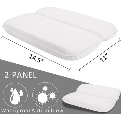 Spa Bathtub Pillow Non-slip Bathtub Cushion Powerful Suction Cups Soft 2-Panel Design Shoulder Neck Support Head Rest Pillow