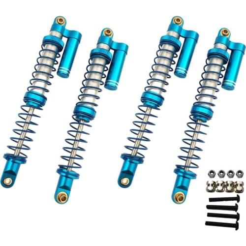 RCTOYFUN 4pcs 110mm Blue CNC Aluminum Shock Absorber Damper Assembly Accessories For 1/10 RC Crawler Axial SCX10 D90 JEEP TRX-4