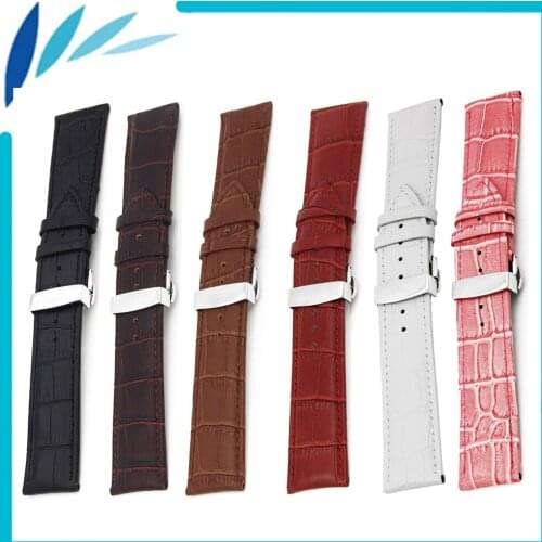 Genuine Leather Watch Band 12mm 14mm 16mm 17mm 18mm 19mm 20mm 21mm 22mm 24mm Strap Wrist Loop Belt Bracelet Black Brown Red