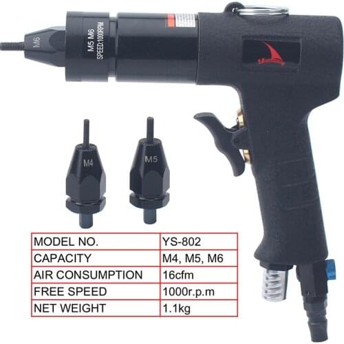 YOUSAIL 802 Self-Lock Pneumatic Rivet Nut Guns Riveters For Aluminum And Iron Nuts M4 M5 M6