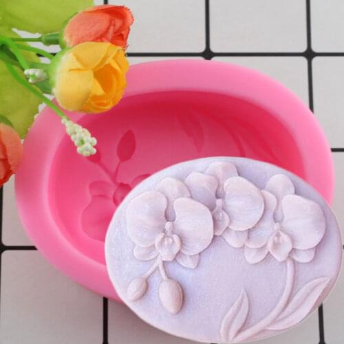 Flower Bloom Orchid Shape Silicone Soap Molds 3D Cake Fondant Molds Cupcake Jelly Candy Chocolate Decoration Baking Tool Moulds
