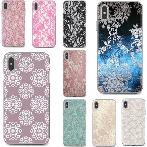 For Samsung Galaxy J1 J2 J3 J4 J5 J6 J7 J8 Plus 2018 Prime 2015 2016 2017 Silicone Shell Case Pastel Pink White Burlap Laces