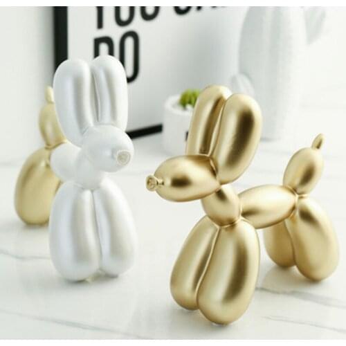 Resin Sculpture Home Decor Balloon Dog Statue Modern Art Ornaments European Style Room Decoration for Home Bedroom Living Room