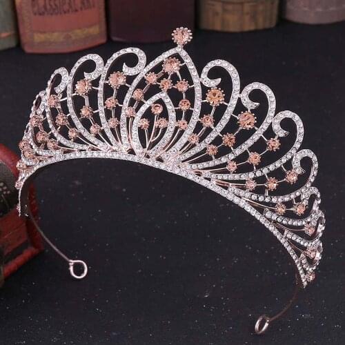 FORSEVEN Luxury Baroque Crystal Royal Princess Tiaras and Crowns Diadem Hair Jewelry for Bride Noiva Bridal Wedding Party