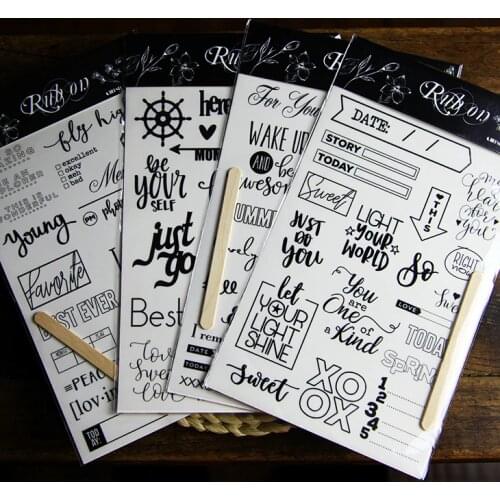 ZFPARTY Vintage Rub on Stickers for Scrapbooking DIY Projects/Photo Album/Card Making Crafts