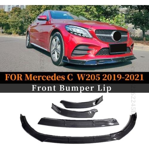 Front Bumper Lip Chin Protector Accessories Splitter Spoiler Deflector Body Kit Cover For Mercedes Benz C W205 2019 2020 2021