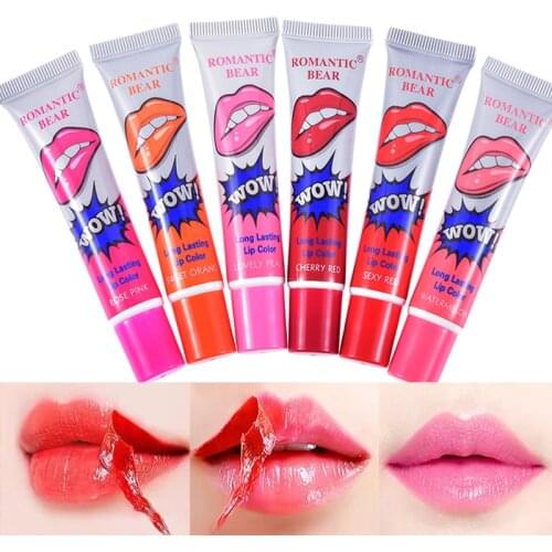 6 Colors Peel Off Liquid Lipstick Waterproof Long Lasting Lip Gloss Lint Mask Makeup Tattoo Matte Lipgloss Lipsticks Cosmetic
