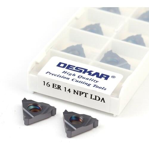 10Pcs 16ER/16IR 8NPT 11.5NPT 14NPT 18NPT NPT LDC LDA CNC Lathe Outer Inside Thread Turning Tool Carbide Cutting Machining Insert