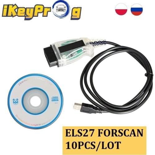 10PCS V2.3.8 OBD2 Code Reader ELS27 For Scan PIC24HJ128GP+FTDI Microchip KO ELM327&J2534 Professional ELS 27 For F-ORD/M-az
