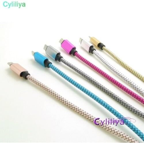 100pcs 1m 2m 3M 2A Fast Charger Aluminium Alloy Micro V8 5pin braided usb data charger for samsung s7 s6