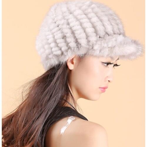 2016 thermal winter mink hair hat fur hat fur yarn knitted hat belt christmas fedoras