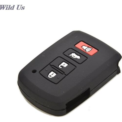 2020New Silicone Case Cover For Toyota Camry RAV4 Avalon Remote Smart Key 4 Button Black