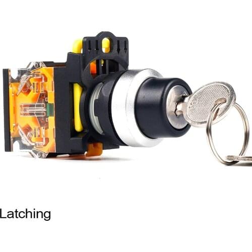 5 PCS Push button switch Selector switch Key-operated 3-Position Latching OR Momentary Waterproof IP65 LA115-B2-11YS