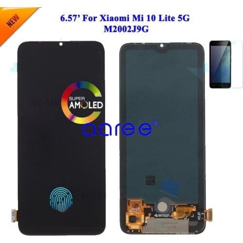 AMOLED LCD Display Original For Xiaomi Mi 10 Lite LCD For Xiaomi Mi10 Lite 5G LCD Display LCD Screen Touch Digitizer Assembly
