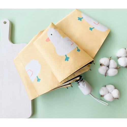 Fully-automatic Sunny Umbrella Women Three Folding Cute Cartoon Auto Open Close Windproof Umbrella Rain Children Paraguas