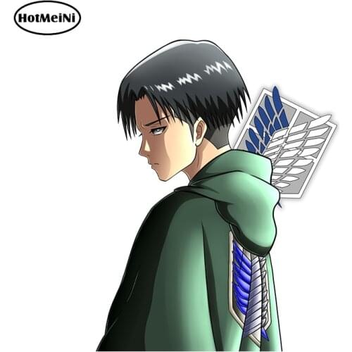 HotMeiNi 13cm x 10.3cm Levi Graphics Car Sticker for Attack on Titan Cool Anime Waterproof Decals JDM ATV VAN Car Wrap