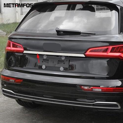 For Audi Q5 2018 2019 2020 Carbon Fiber Rear Trunk Streamer Tail Gate Door Molding Trim Sticker Exterior Accessories Car Styling