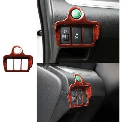 For HONDA CR-V CRV 2012-2016 Red Wood Grain Headlight Button Frame Cover Trim