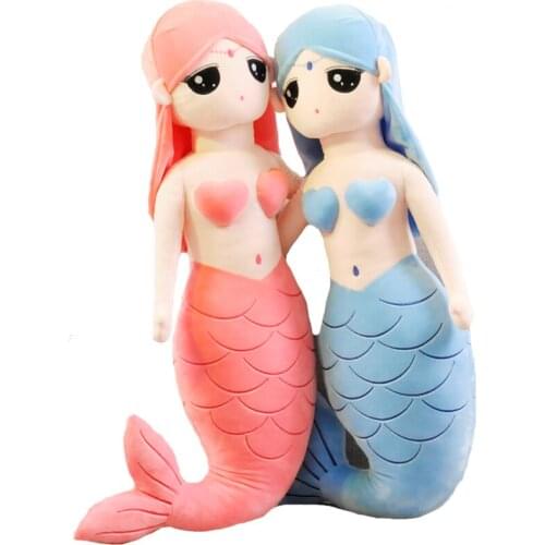 Dorimytrader Kawaii Soft Mermaid Plush Doll Big Stuffed A fairy tale Sea-maid Toy for Girl Gift Wedding Deco 31inch 80cm