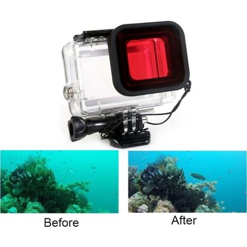 Red Diving Filter for Waterproof Case Underwater Dive Lens Filter Protector for GoPro Hero Black 5 6 7 Action Camera Accessories
