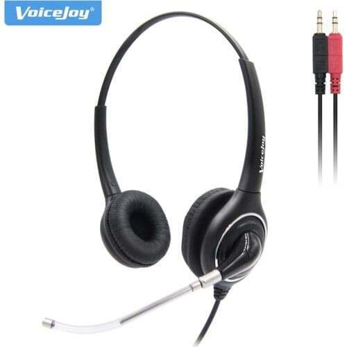 Dual 3.5mm plug call center headset,computer laptop notebook headset PC headphone Voice Tube headset with QD (Quck Disconnect)