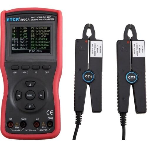 Guangzhou Yitai ETCR4000A intelligent double clamp digital phase voltammeter connected to computer with color screen