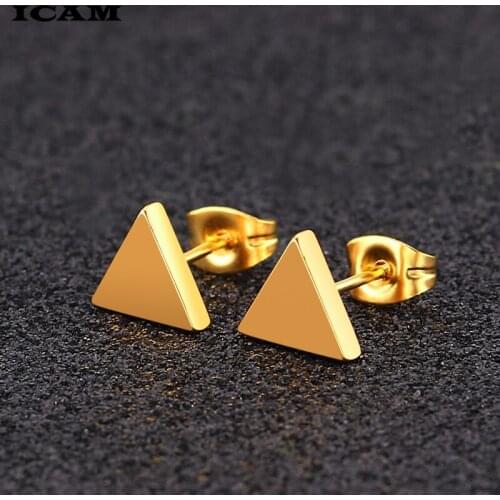 ICAM New Earrings Fashion Simple Stud Earrings Personality Trendy r Triangle Earring Wholesale Jewelry Womens Earing
