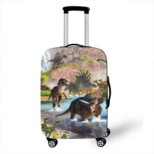 Cool dinosaur print luggage cover elastic suitcase protective covers for travel bag anti-dust trolley case baggage covers