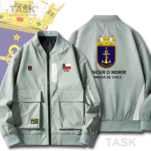 Military Army Jackets Navy Chile CL CHL Chilean Printed Pilot Bomber Jacket Mens Windbreaker Spring Autumn Jackets Thin Coats