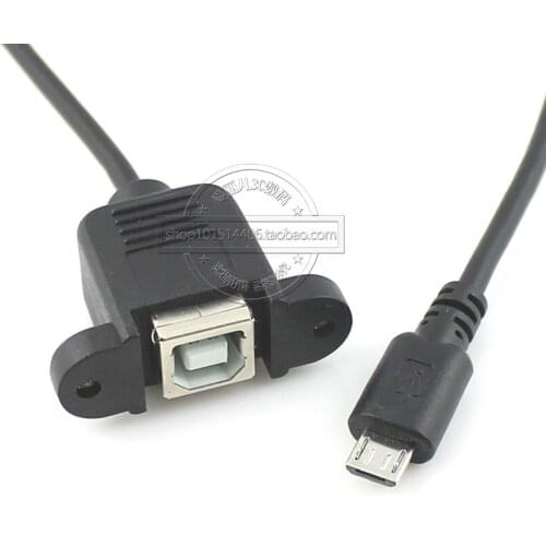 Micro USB to USB - B mother with the screw holes can be fixed micro USB transfer printing is 0.5 meters