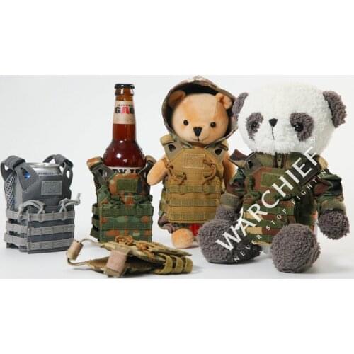 Mini Tactical Toy Vest Beer Vest Beer Bottle Cover Combat Military Hunting Outdoor Accessories Travel Camouflage Bear Waistcoat