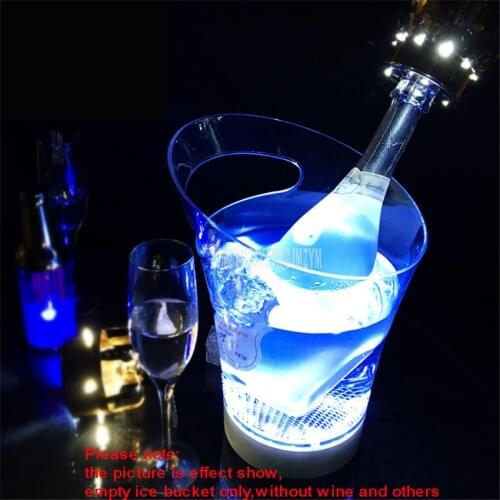 Mini Ice Bucket Barrel LED Light Charging Portable Oblique Mouth Wine Champagne Beer Barrel Supply For Night Club Bar KTV Hotel