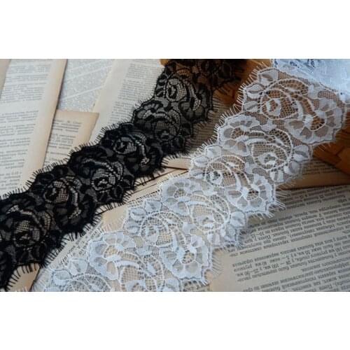 Soft Bridal Chantilly Lace Trim In Black Or Off White Both Eyelashes Edging Trim For Costume, Alice Cape Veil