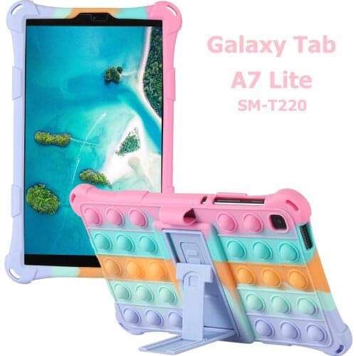 Soft Silicon Case for Samsung Galaxy Tab A7 Lite Case Stand Holder for Galaxy Tab A7 Lite SM-T220 8.7 Inch Protective Shell