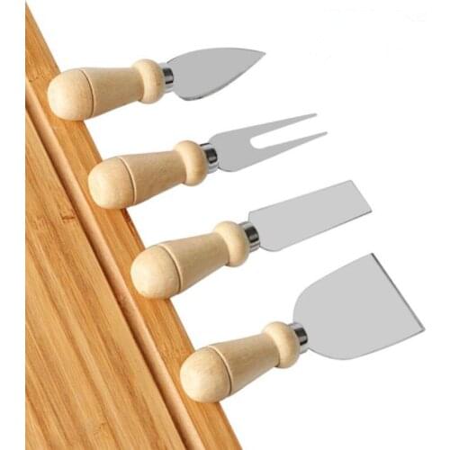 50sets wood Handle sets Bard Set Oak bamboo Cheese Cutter Knife slicer Kit Kitchen cheedse cutter Useful Cooking Tools NO106