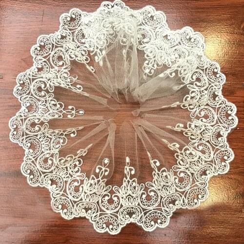 New White Clothing Fabric Material DIY Wedding Embroidery Sewing Lace Upholstery Fabric Sewing Accessories Home Decor 10cmWidth