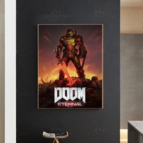 New The Game Poster DOOM Eternal Canvas Oil Painting Wall Art Wall For Living Modern Home Decor For Picture Wall Art Unframed