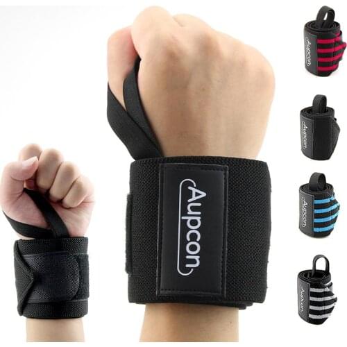 Aupcon 2 PCS Wrist Support Gym Weightlifting Training Weight Lifting Gloves Bar Grip Barbell Straps Wraps Hand Protection