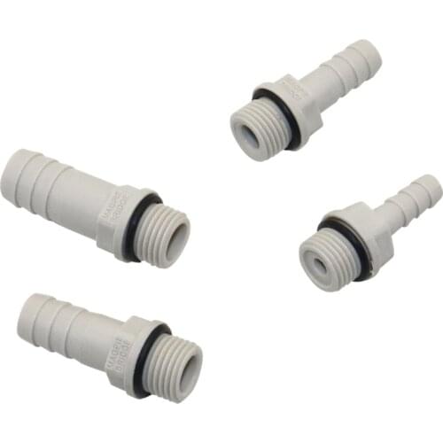 1/4" thread to 6/8/10/12mm Barb Straight Connector Garden Plastic-Steel Hose Joint Aquarium Air Pump Pipe Adapter 3 Pcs