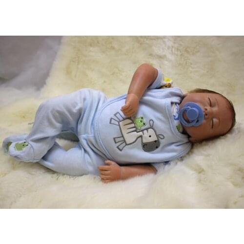 Silicone Reborn Baby Doll Girls Toys 20Inch Cute Girl Doll For Christmas Gift Lifelike Reborn Kids Toy Play Doll