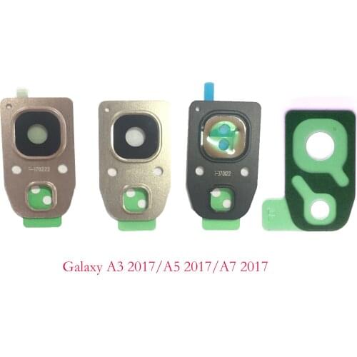 Back Camera glass lens with Ring Holder Frame Cover for Samsung Galaxy A3 2017 A5 2017 A7 2017 A320F A520F A720F