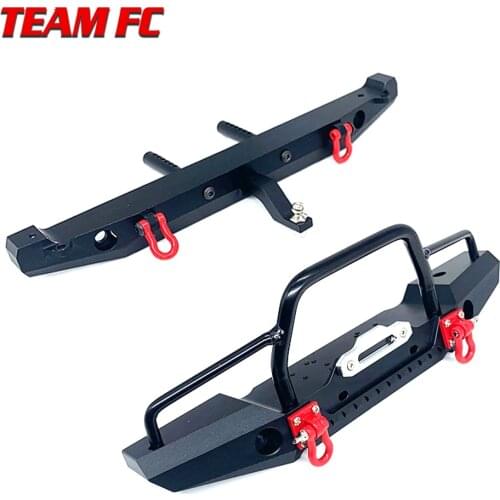 TRX-4 Metal Front Bumper with Led Light for 1/10 RC Crawler Car Traxxas TRX4 D90 D110 Defender Axial SCX10 90046 Upgrade Parts