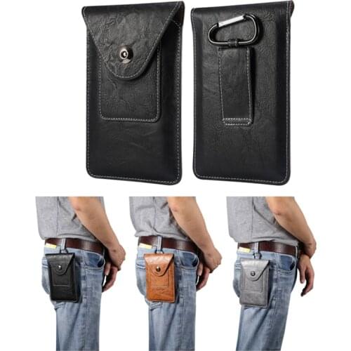 Universal Casual Phone Pouch For iPhone 11 Pro Max XR XS Max 6 7 8 plus For smartphone Case Belt Clip Holster PU Bag Flip Cover
