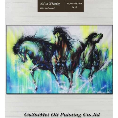 High Quality Cheap Price Art Pictures Running Horse Modern Home Wall Decor Abstract Canvas Painting Oil Painting