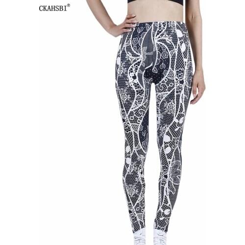CKAHSBI Love Floral Printing Yoga Pants Womens Sport Leggings Fitness Elastic Gym Workout Push Up Tight Running Trousers New