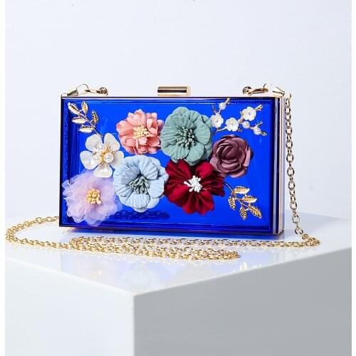 Bulk Purses and Handbags Luxury Handbags Women Bags Designer 2021 Wholesale Royal Blue Bag Acrylic Mini Bags Elegant Fashion New